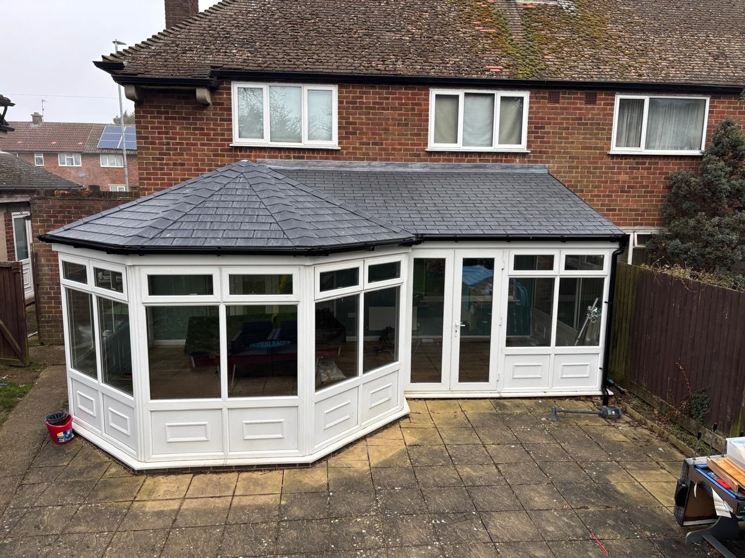 Victorian conservatory with a new tiled roof
